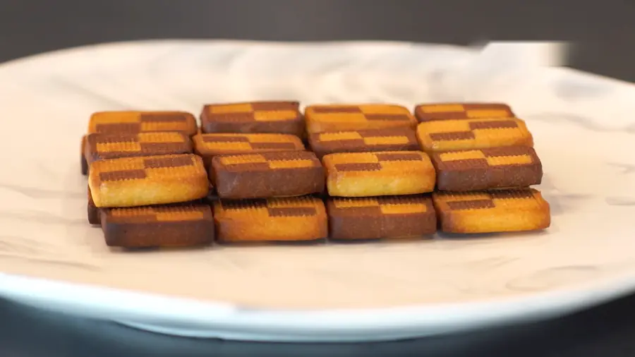 Galletas damero de vainilla y cacao